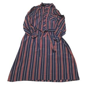 Vintage silk striped shirt dress with removable tie size 6p